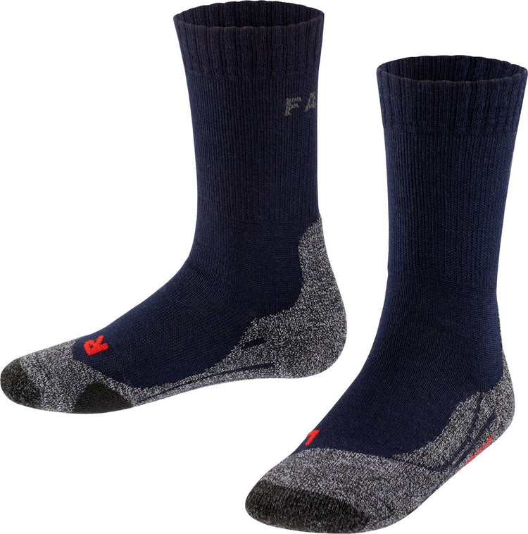 Falke tk2 anti-blaar dik wol functioneel materiaal wandelsokken kinderen blauw - maat 23-26
