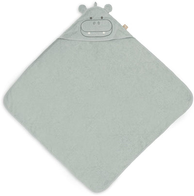 Jollein badcape baby - jersey badstof - 75x75cm - hippo happy