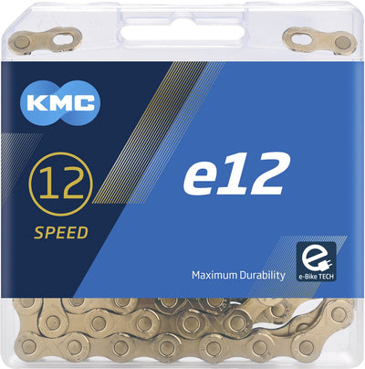 KMC Ketting e12 Ti-Ni goud, 1 2x11 128, 130 schakels, 5.2mm pin, 12-speed