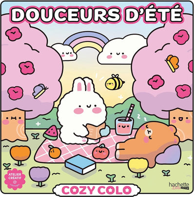 Hachette cozy colo - douceurs d'ete summer delights - atelier créatif autres licences - kleurboek voor volwassenen en kinderen