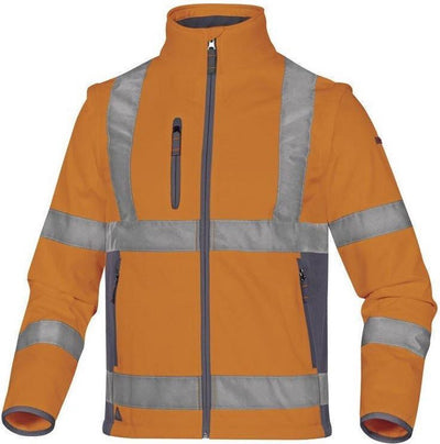 Delta plus hi-vis softshell jas stretch 2in1 moonlight - fluor oranje | geel - xxl