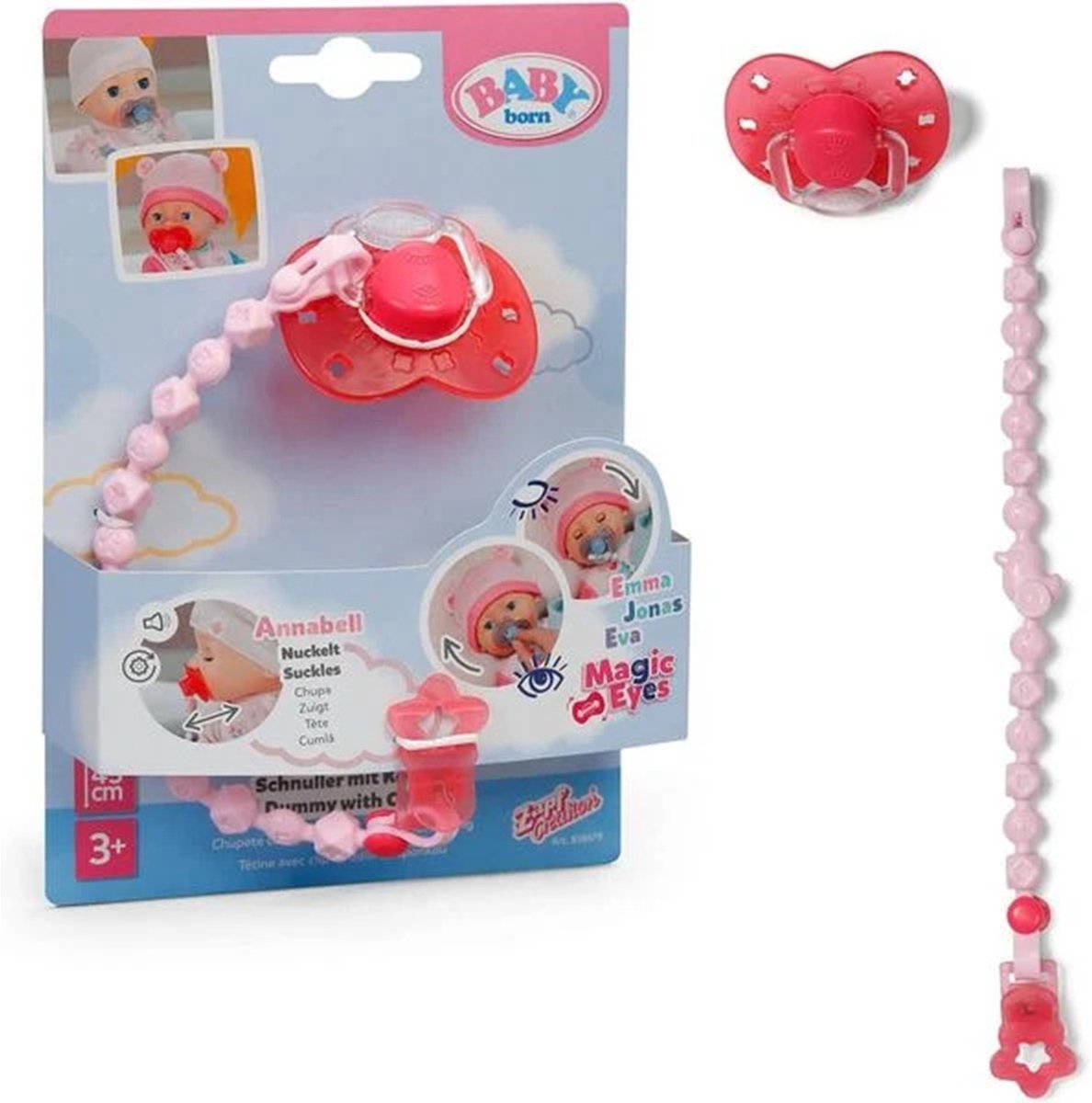 Baby born speen met clip poppenaccessoire - assorti.
