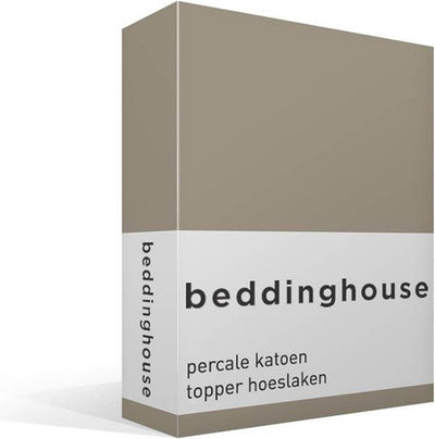 Beddinghouse percale katoen topper hoeslaken - eenpersoons - sand