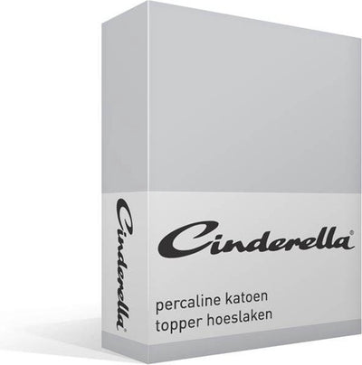 Cinderella weekend - topper hoeslaken (tot 15 cm) - katoen - 200x210 cm - lichtgrijs