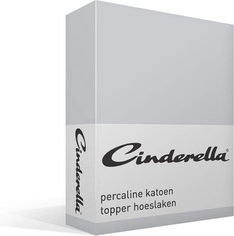 Cinderella weekend - topper hoeslaken (tot 15 cm) - katoen - 200x220 cm - lichtgrijs
