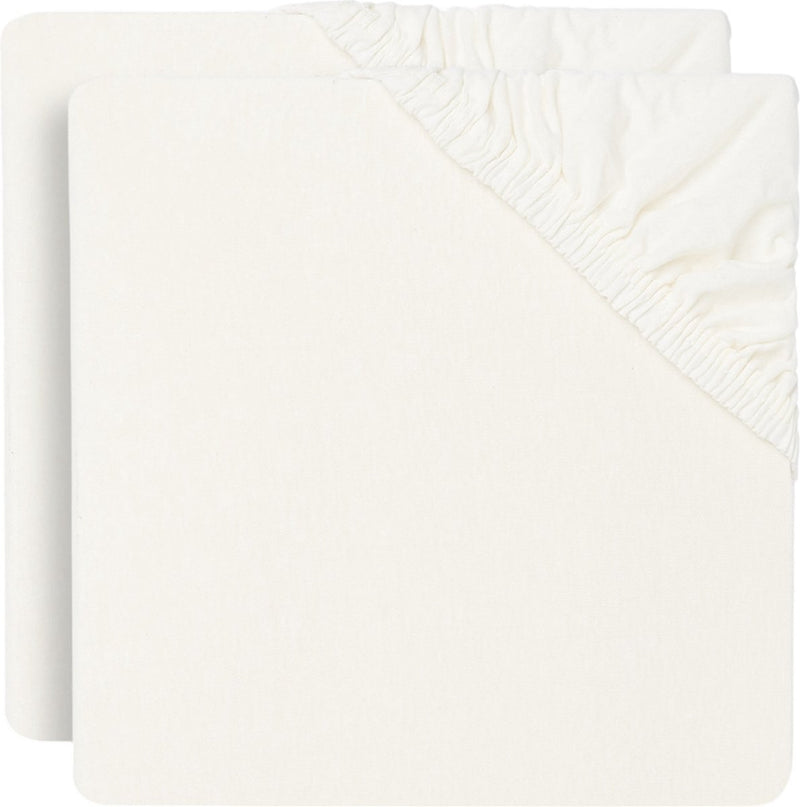 Jollein - baby hoeslaken ledikant jersey (ivory) - katoen - 2 stuks - 60x120cm