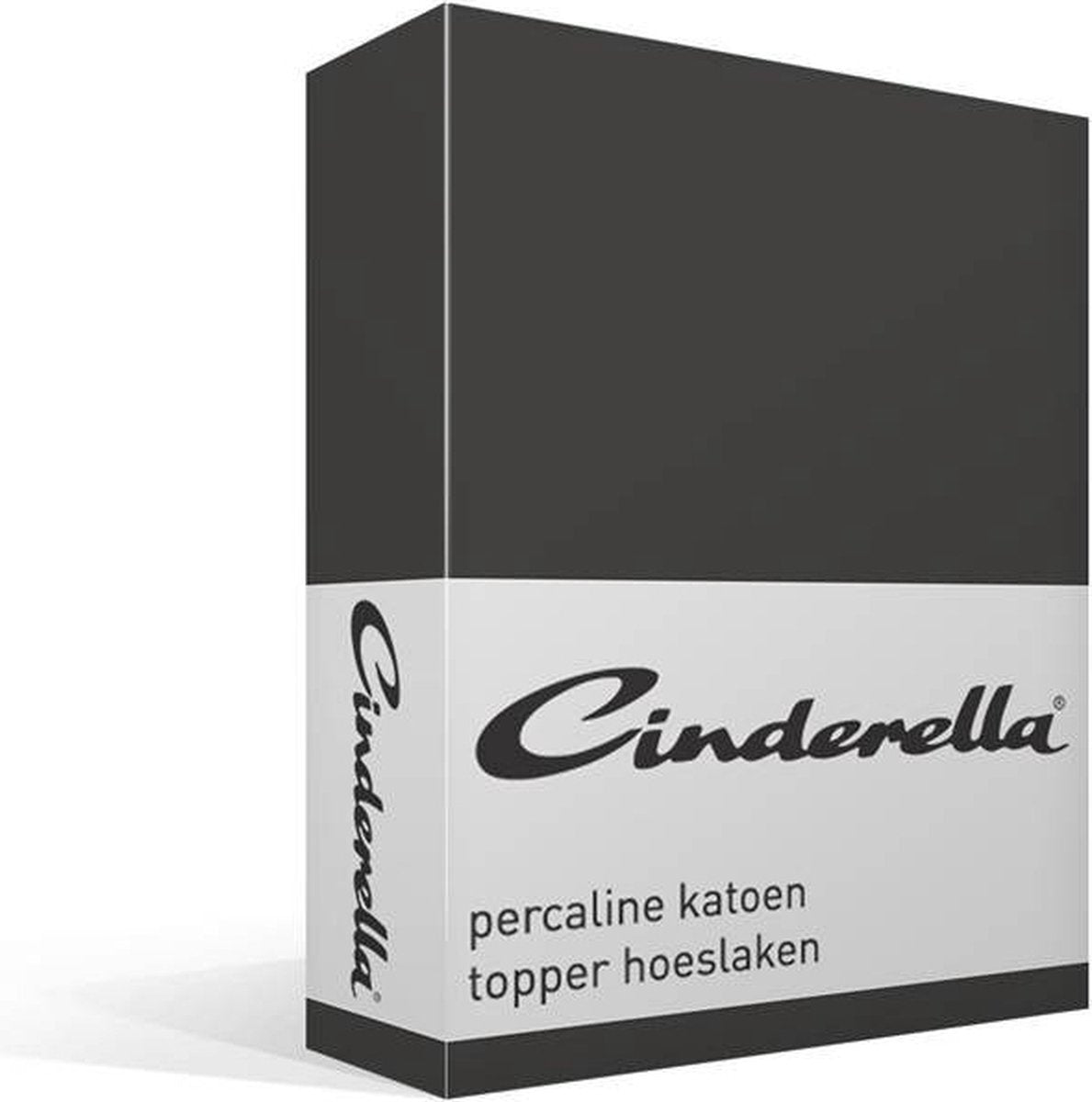 Cinderella weekend - topper hoeslaken - tot 15 cm matrashoogte - katoen - 200x210 cm - antraciet