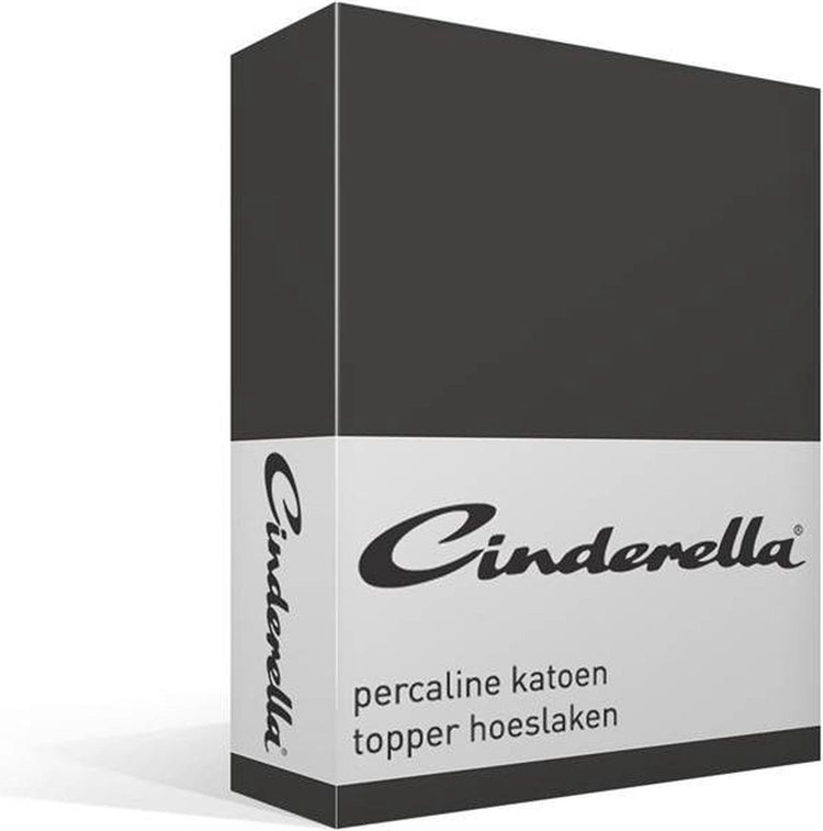 Cinderella weekend - topper hoeslaken - tot 15 cm matrashoogte - katoen - 200x210 cm - antraciet