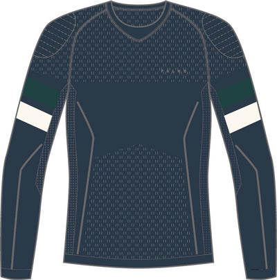 Falke maximum warm round neck sneldrogend functioneel materiaal functioneel shirt met lange mouwen heren blauw - maat l