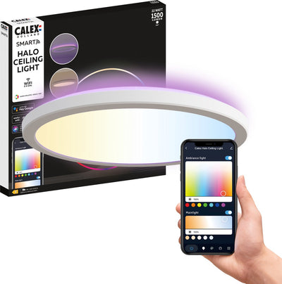 Calex halo slimme plafonnière - smart plafondlamp 30cm - rgb en warm wit licht - wit
