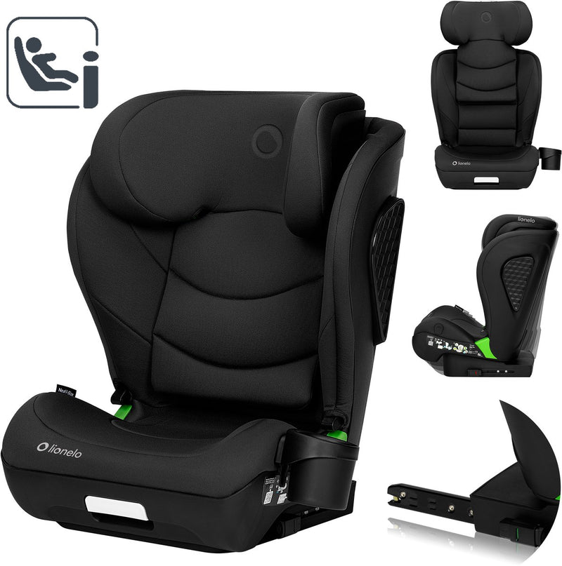 Lionelo neal i-size – autostoel 100-150 cm – isofix of autogordel – verstelbare hoofdsteun (10 standen) – kantelbare rugleuning (4 standen) – side impact protection – bekerhouder – epp eps schuim – afneembare hoes – comfortabel universeel