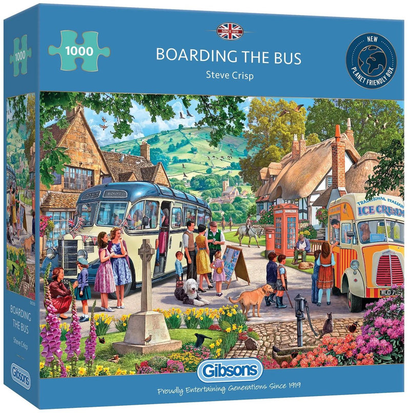 Gibsons - boarding the bus (door steve crisp) - 1000 stukjes 68×49cm (b×h) - legpuzzel voor volwassenen