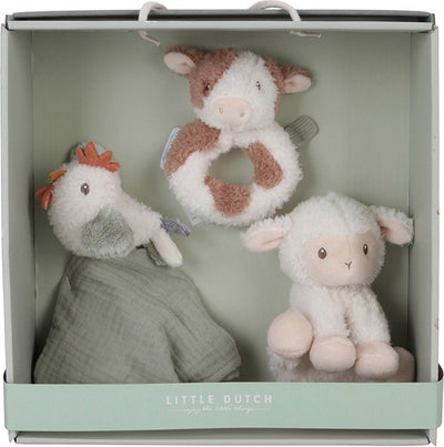 Little dutch - geschenkset - little farm - baby speelgoed - grijp baby speelgoed