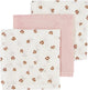 Meyco baby mini panther monddoekjes - 3-pack - hydrofiel - soft pink - 30x30cm