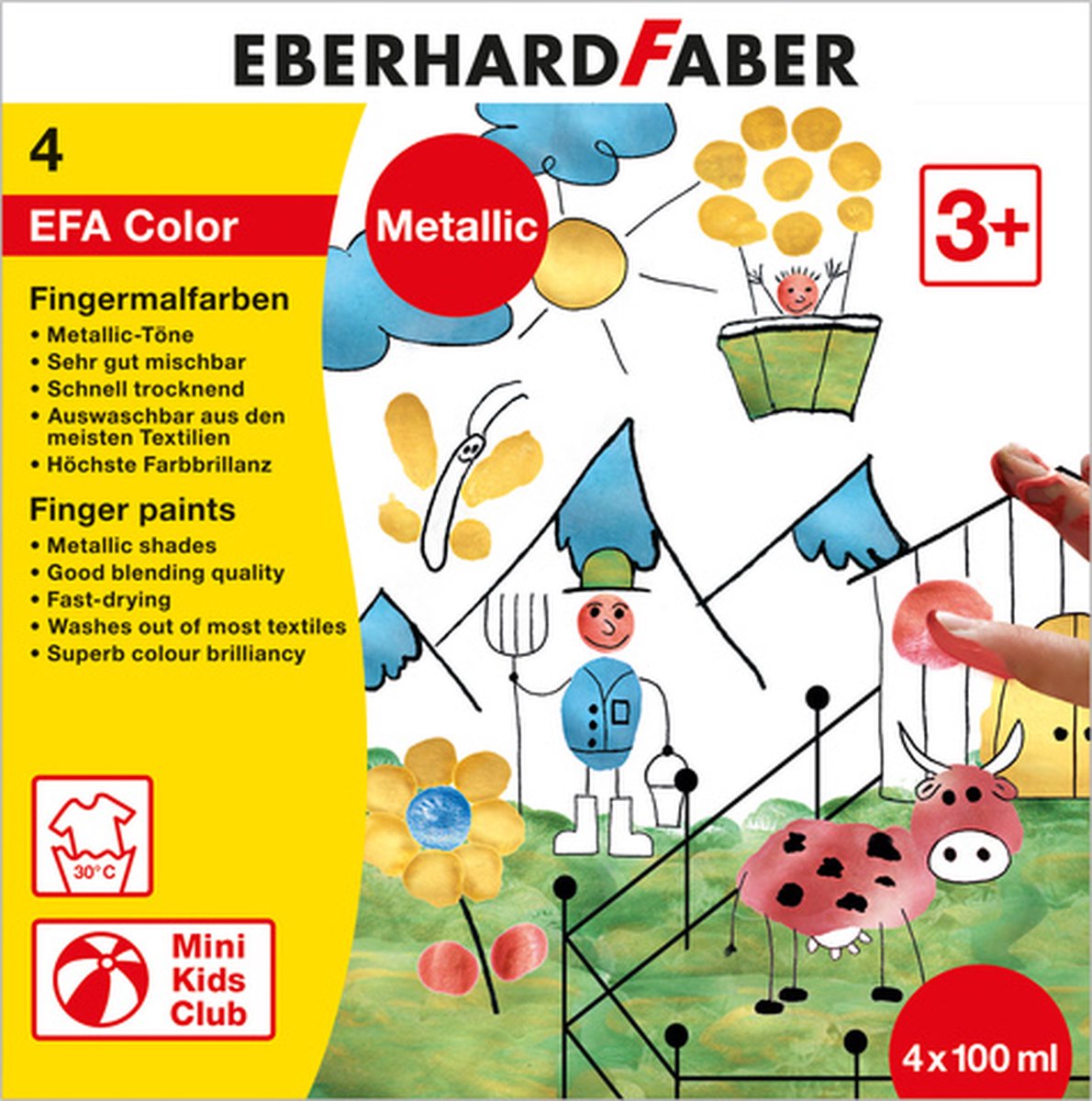 Eberhard faber ef-578802 vingerverfset efa metallic set 4 x 100ml