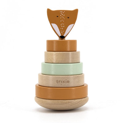 Trixie houten stapeltoren - mr. fox - houten stacking toy - educatief speelgoed - voor jongens meisjes - vos