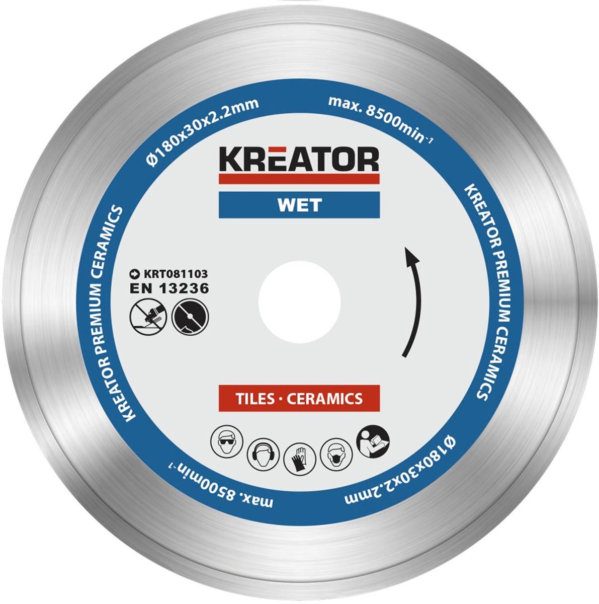 Kreator krt081103 diamantschijven set – ø180mm – universeel