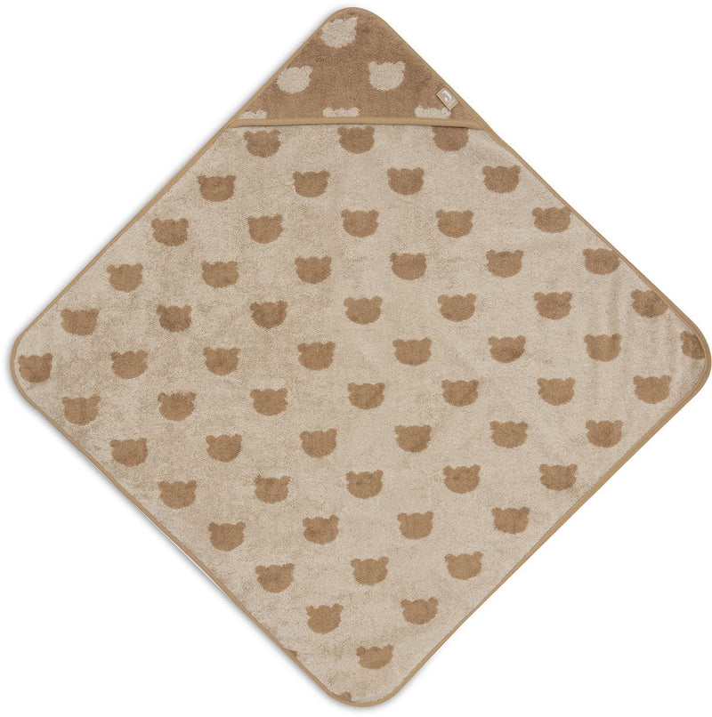 Jollein badcape baby - jersey badstof - 75x75 cm - jacquard - teddy bear
