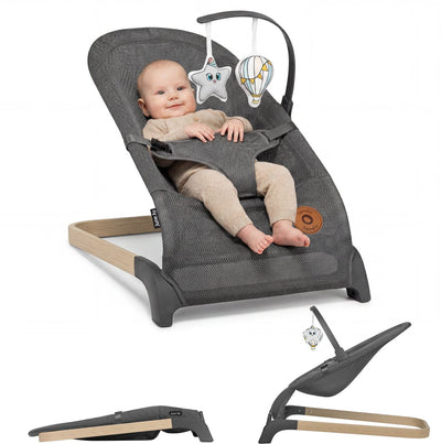 Lionelo june wipstoel baby – tot 9 kg – 3-punts veiligheidsgordels – lichtgewicht – mesh bekleding – plat opvouwbaar – natuurlijke schommelbeweging – gecertificeerd – babyschommel wipstoeltje
