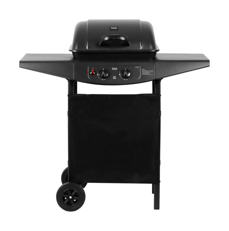 Teesa tsa0080 - gasbarbecue bbq 2000 met twee branders en onderstel
