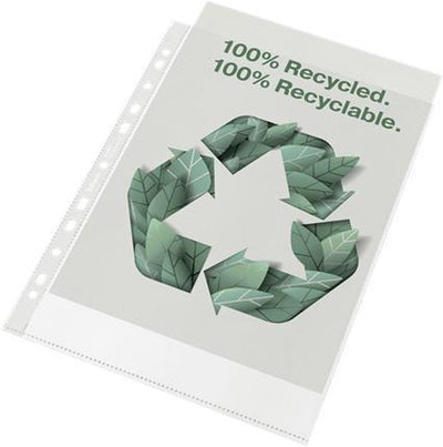 Esselte 100% gerecyclede pp a4 premium showtas - 100 micron - 50x transparante insteekhoezen - voor thuiswerken