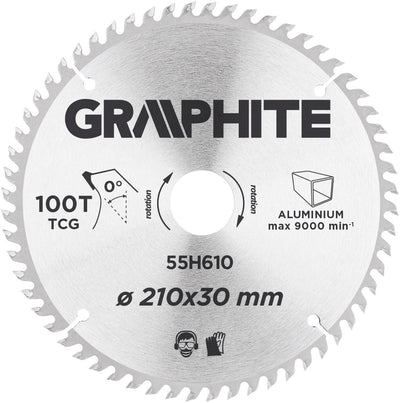 Graphite cirkelzaagblad 205 mm, 80 tands, aluminium