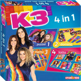 K3 spel - 4 in 1 spel - memo, domino, puzzel en lotto - afbeelding 1