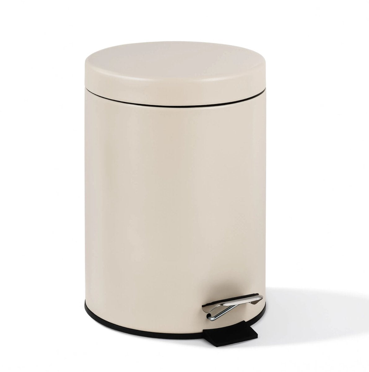 Hush. living hush living - prullenbak metaal - 5l- soft close deksel - pedaalemmer - uitneembare binnenemmer - compact - badkamer toilet - beige