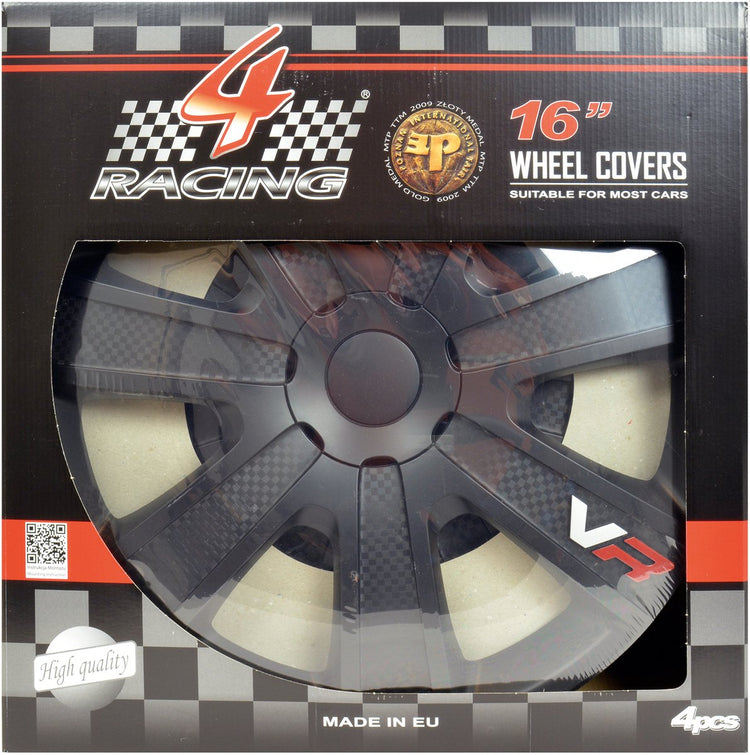 Carpoint autostyle wieldoppen 16 inch vr zwart carbon-look - abs