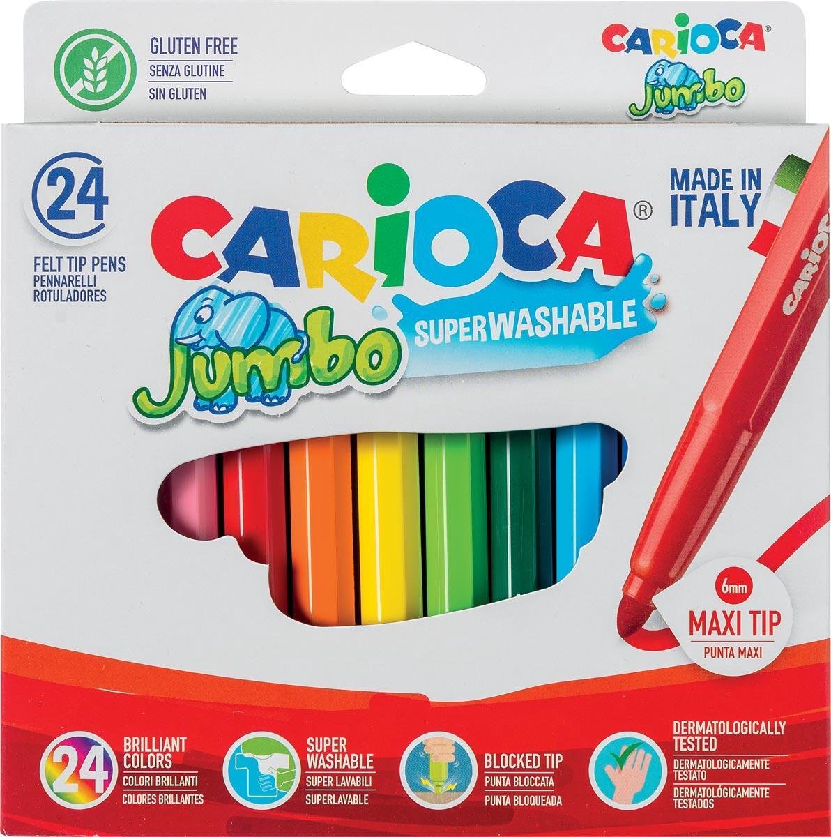 Carioca viltstift jumbo maxi assorti 24st | set a 24 stuk