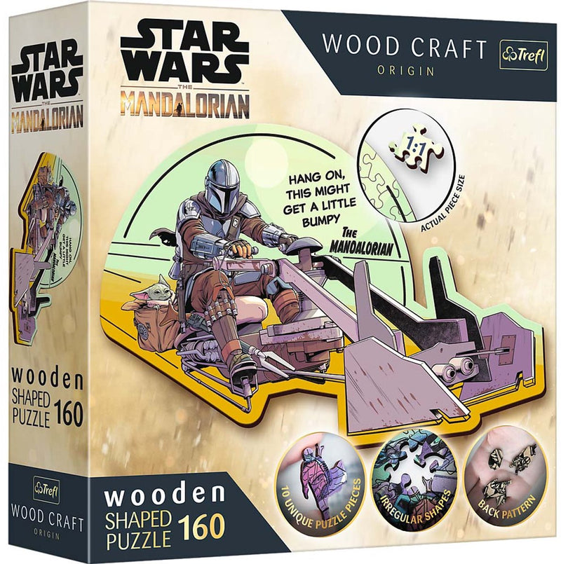 Trefl - puzzels - 160 houten puzzels - de mandaloriaan - hereniging lucasfilm star wars de mandaloriaan fsc mix 70% .
