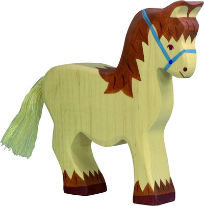 Holztiger trekpaard. 15 cm.