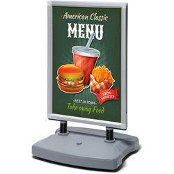 Stoepbord showdown wtr70x100 aluminium zilver
