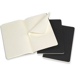 Notitieboek moleskine l zwart pak van 3 stuks
