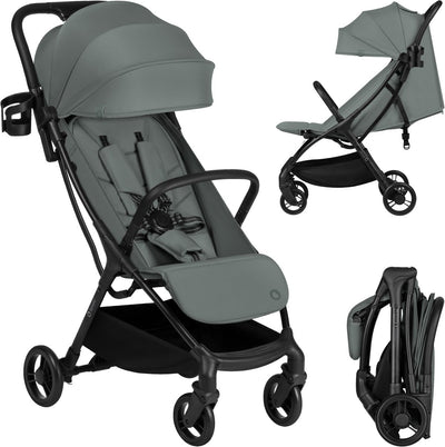 Lionelo agia buggy – lichtgewicht 7,3 kg – compacte inklapbaar – ligstand en grote zitting – wielen met vering – bekerhouder – kinderwagen vanaf 6 maanden tot 22 kg – plooibuggy - reisbuggy - wandelwagen - kinderbuggy