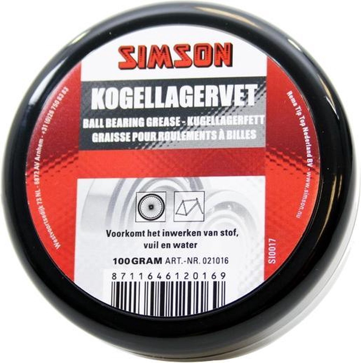 Simson kogellagervet zwart