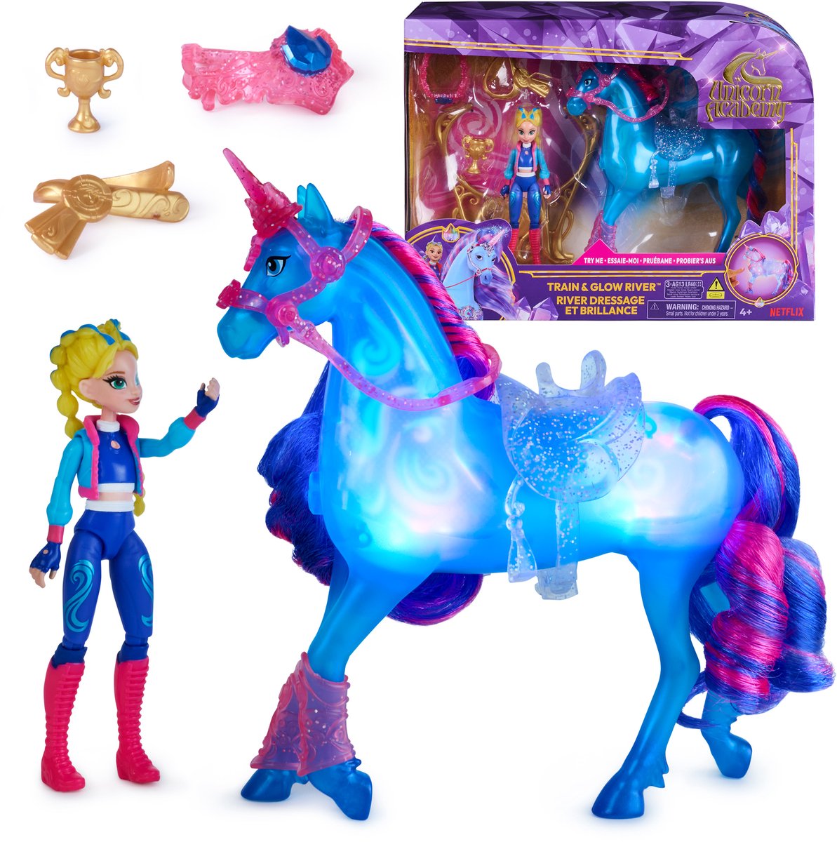 Unicorn academy train and glow river - 11.5 cm 12.5 cm