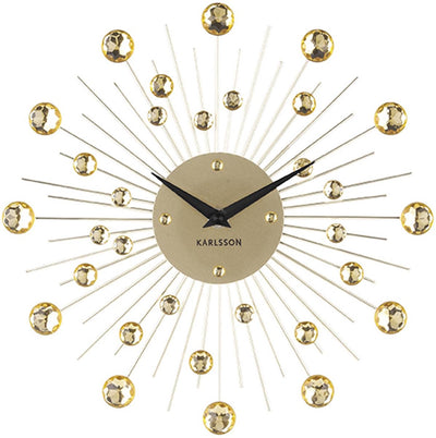 Karlsson wandklok sunburst - kristal, goud - medium - ø30cm - scandinavisch