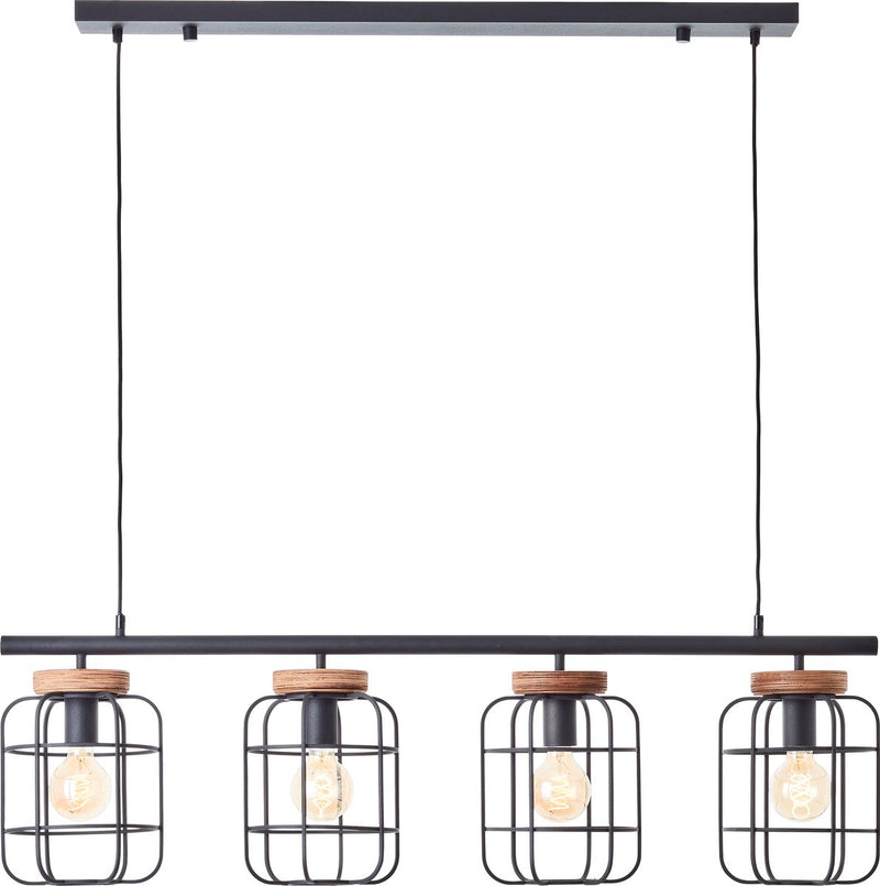 Brilliant gwen - hanglamp - e27 max 4x40w - zwart hout
