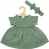 Heless poppenjurk groen met ruches, 35-45 cm