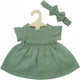 Heless poppenjurk groen met ruches, 35-45 cm