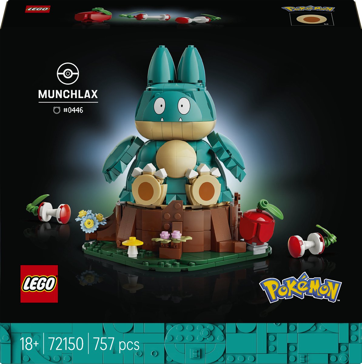 Lego pokémon - munchlax figuur bouwpakket voor volwassenen en woondecoratie - 72150