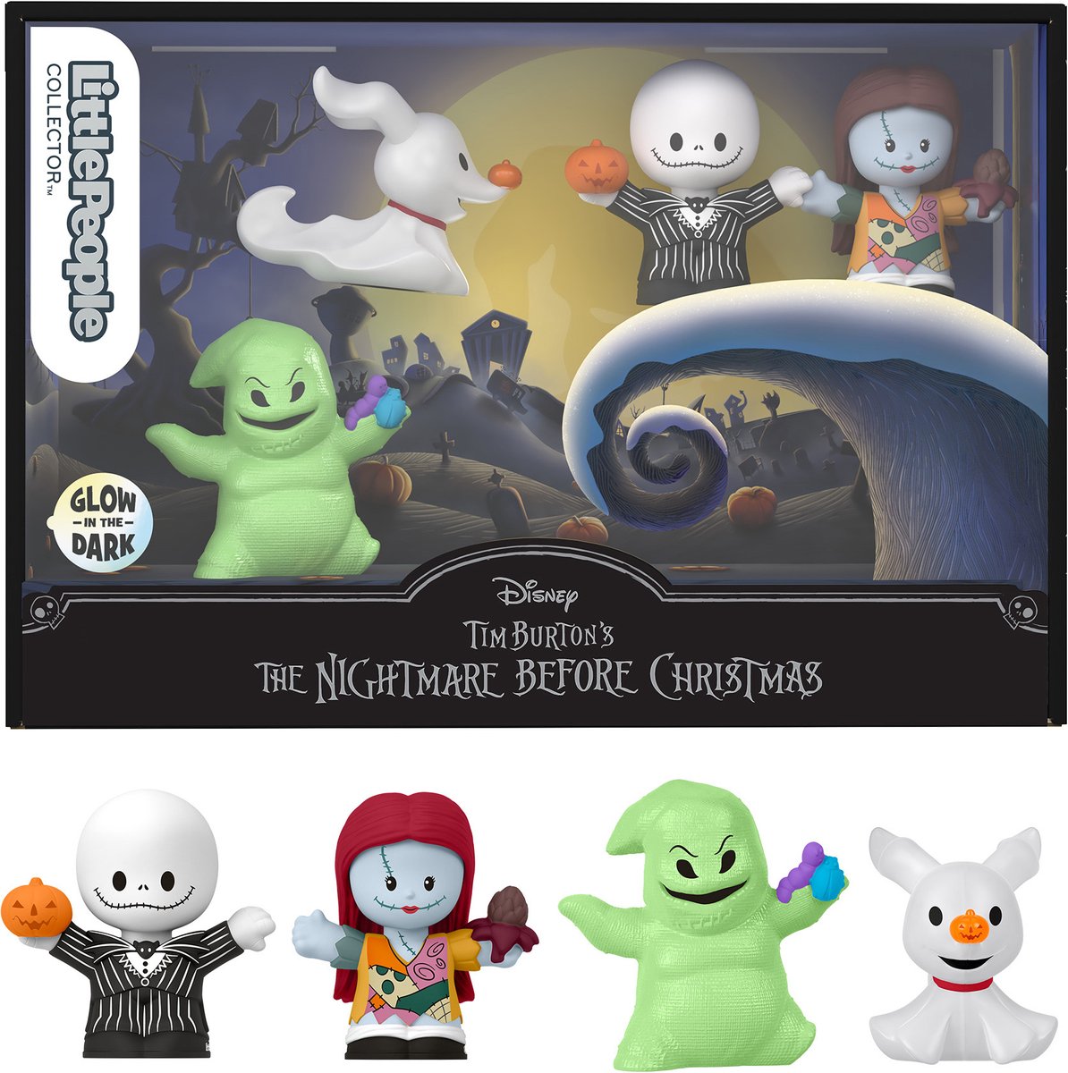 Mattel the nightmare before christmas - fisher-price little people collector mini figures 4-pack 7 cm