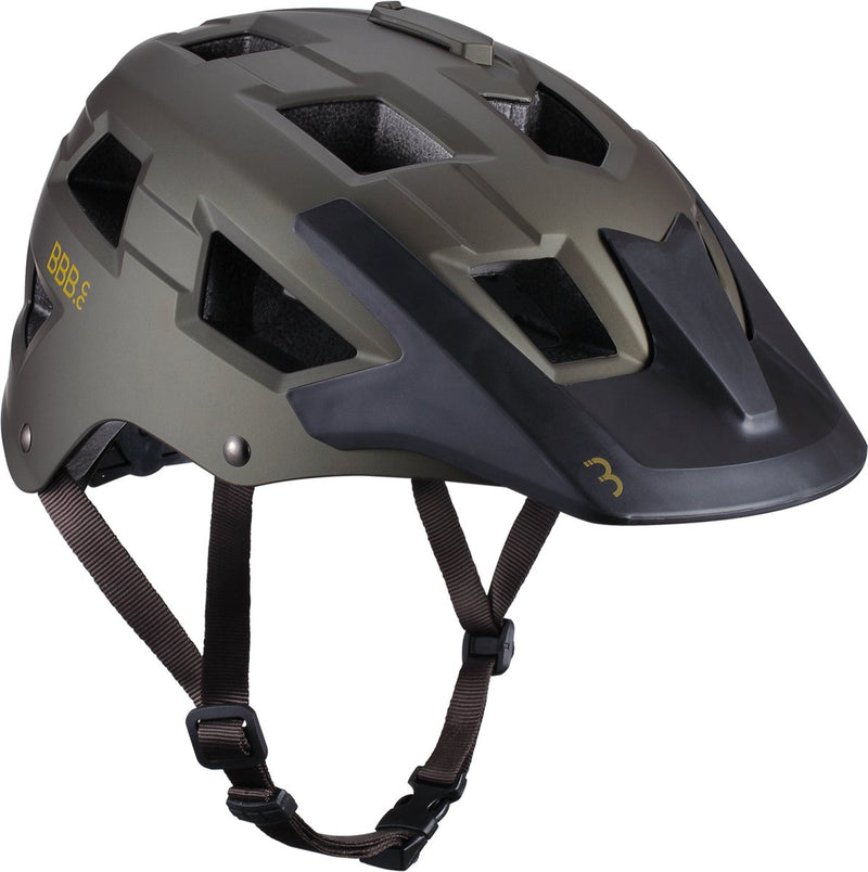 Bbb cycling mtb helm nanga - met bevestiging voor camera of verlichting - wasbare padding - fietshelm volwassenen: heren dames - mat olijf groen - m - bhe-54