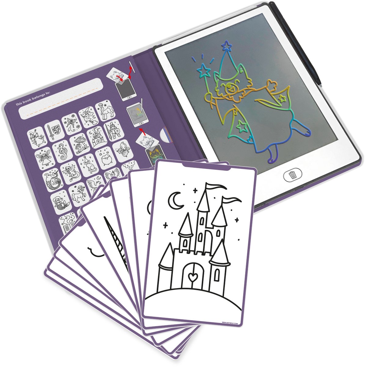 Kidywolf - kidydraw mini tekentablet voor kinderen - once upon a time thema - educatief - 4+ jaar