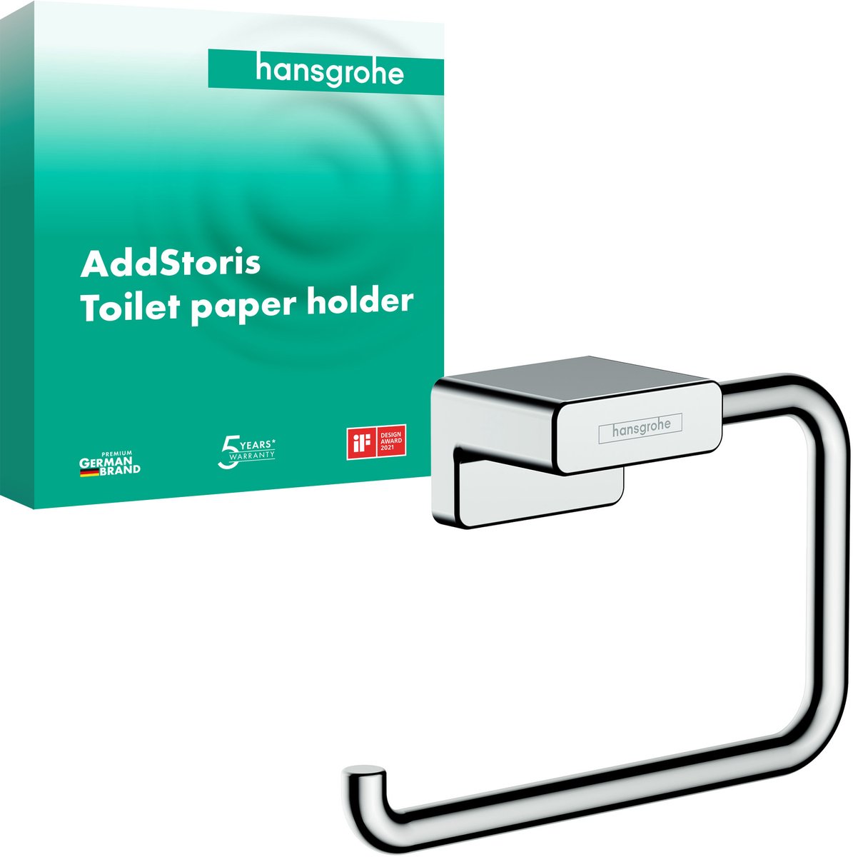 Hansgrohe addstoris closetrolhouder zonder klep chroom