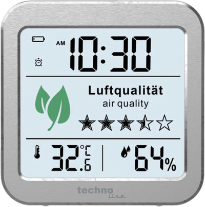 Technoline co2-meter - wl 1020 - 82x82x25mm - zilver - luchtkwaliteitsmeter - tl-wl1020