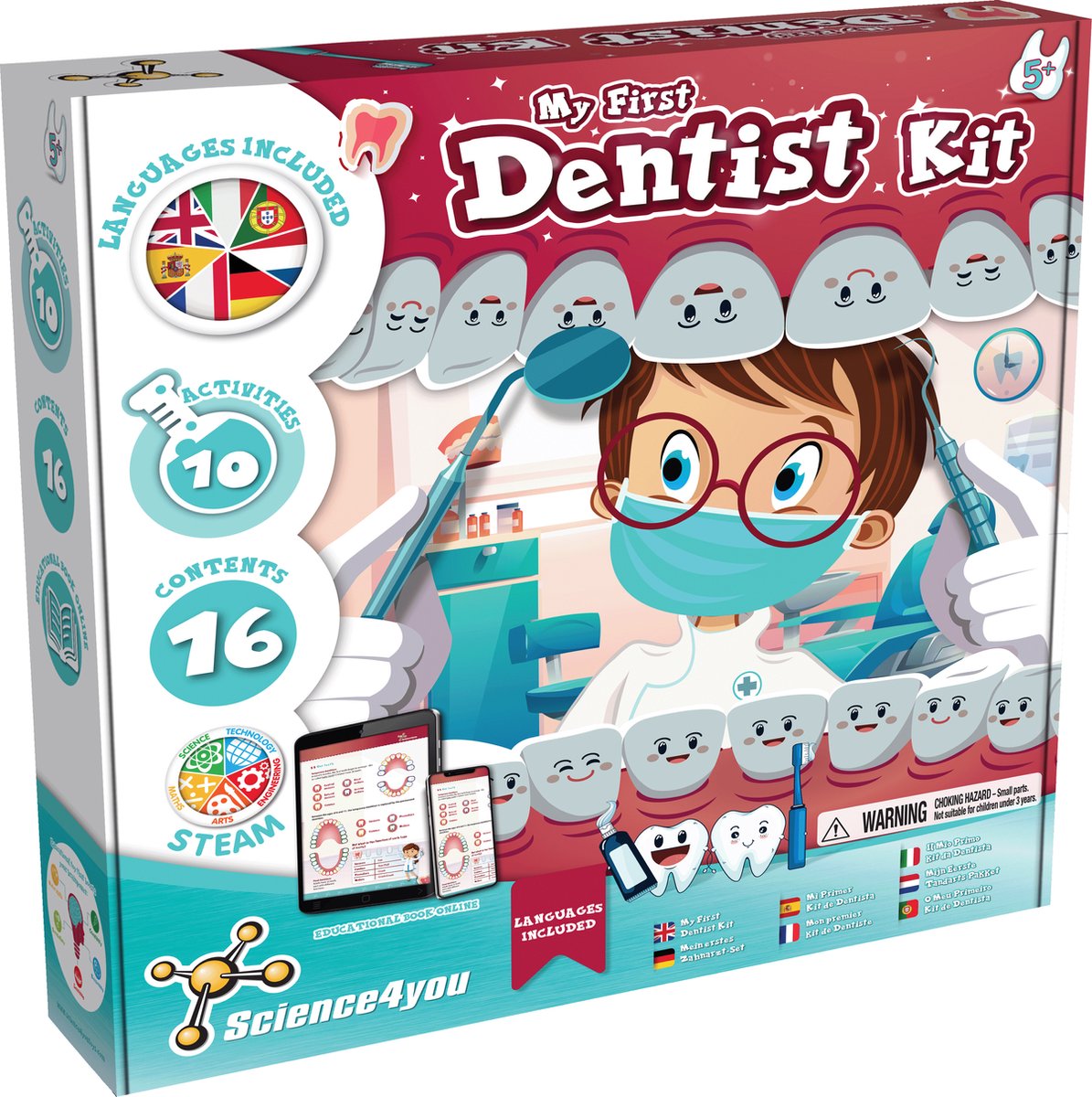 Science 4 you science4you dentist starter kit – leerzame experimenteerdoos – tandarts speelset voor kinderen – vanaf 5 jaar