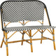 Mica decorations mandox bank voor buiten - l98 x b60 x h93 cm - rotan - zwart, wit