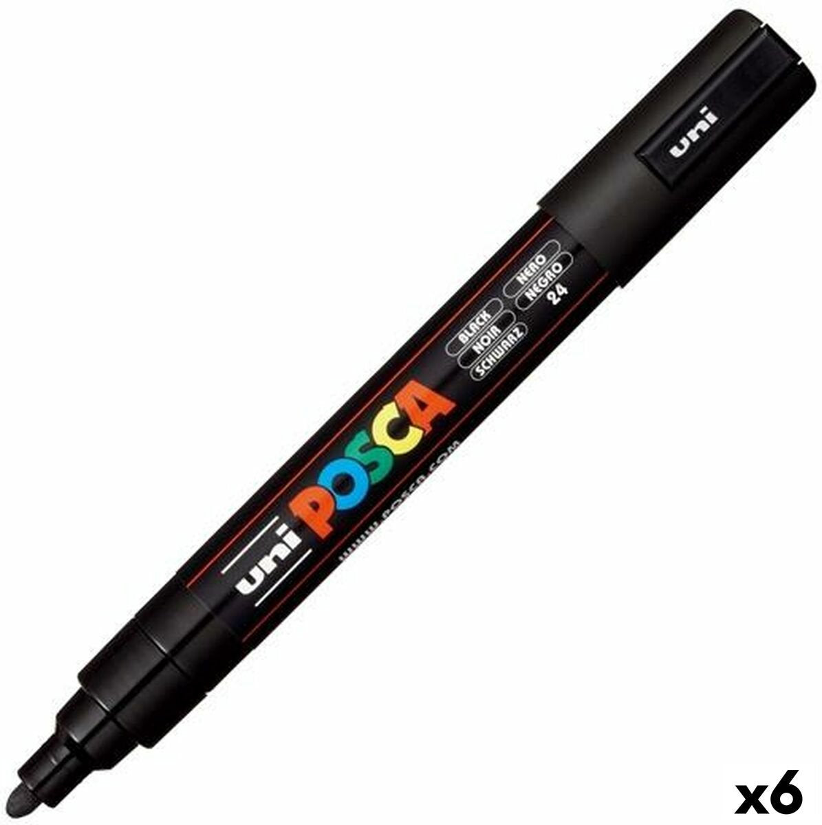 Posca - verfstift pc5m m zwart | 6 stuks